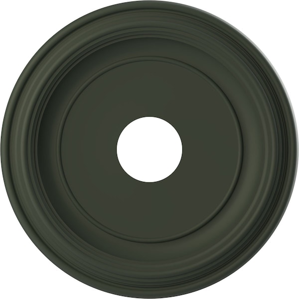 Ekena Millwork Traditional PVC Medallion (Canopies up to 9 1/2"), 16"OD x 3 1/2"ID x 1 3/8"P, Satin Hunt Club Green CMP16TRGHC - main